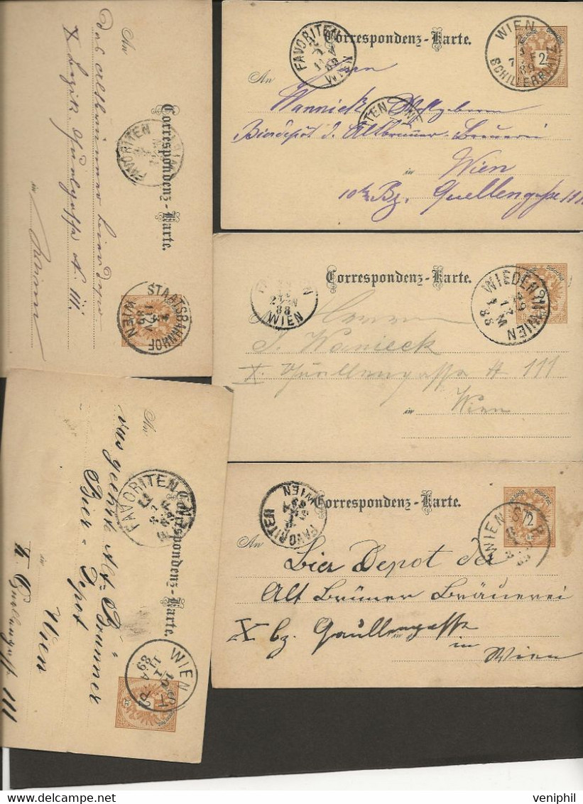 AUTRICHE -LOT DE 10 ENTIERS POSTAUX DATES DE 1888 A 1903 -TB - Otros & Sin Clasificación