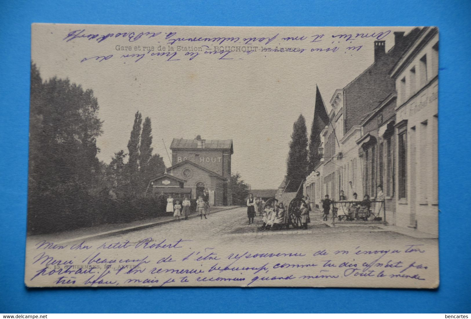 Bouchout-lez-Anvers 1902: Gare Et Rue De La Station Très Animée - Boechout