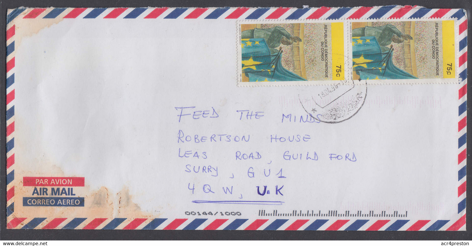 Ca0340 CONGO (Kinshasa) 1998, 1st Anniv New Republic Stamps On Kinshasa Cover To UK - Lettres