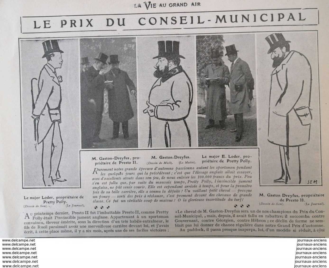 1904  HIPPISME - LE PRIX DU CONSEIL MUNICIPAL - DESSIN DE SEM - 1900 - 1949