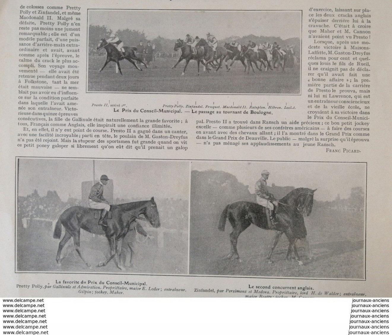 1904  HIPPISME - LE PRIX DU CONSEIL MUNICIPAL - DESSIN DE SEM - 1900 - 1949