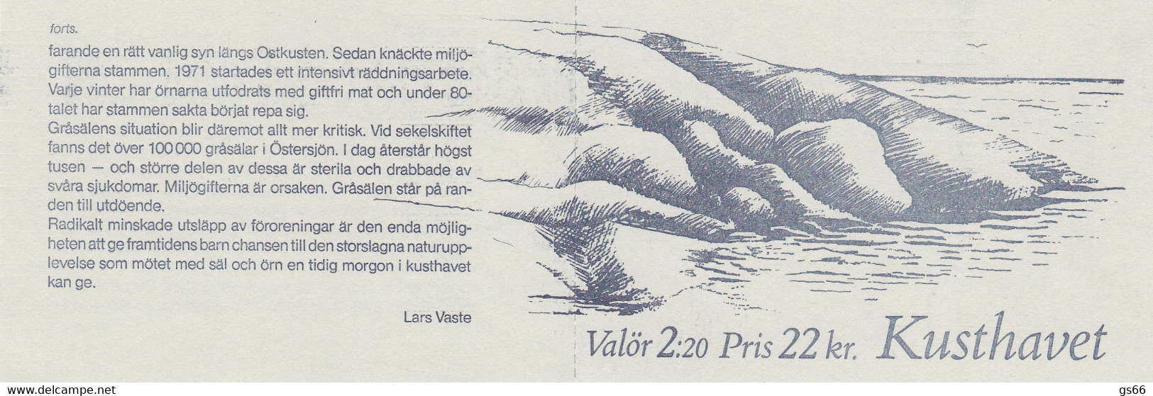 Schweden, 1988, 1479/80 MH 130, Used Oo.  Natur – Seeadler/Kegelrobbe - Non Classés