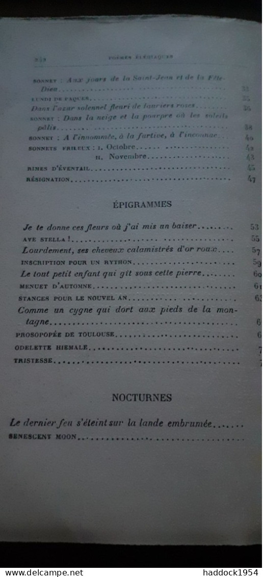 Poèmes élégiaques LAURENT TAILHADE Mercure De France 1913 - Auteurs Français