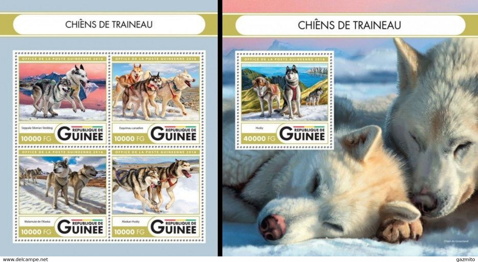 Guinea 2016, Animals, Slege Dogs, 4val In BF +BF - Arctic Tierwelt