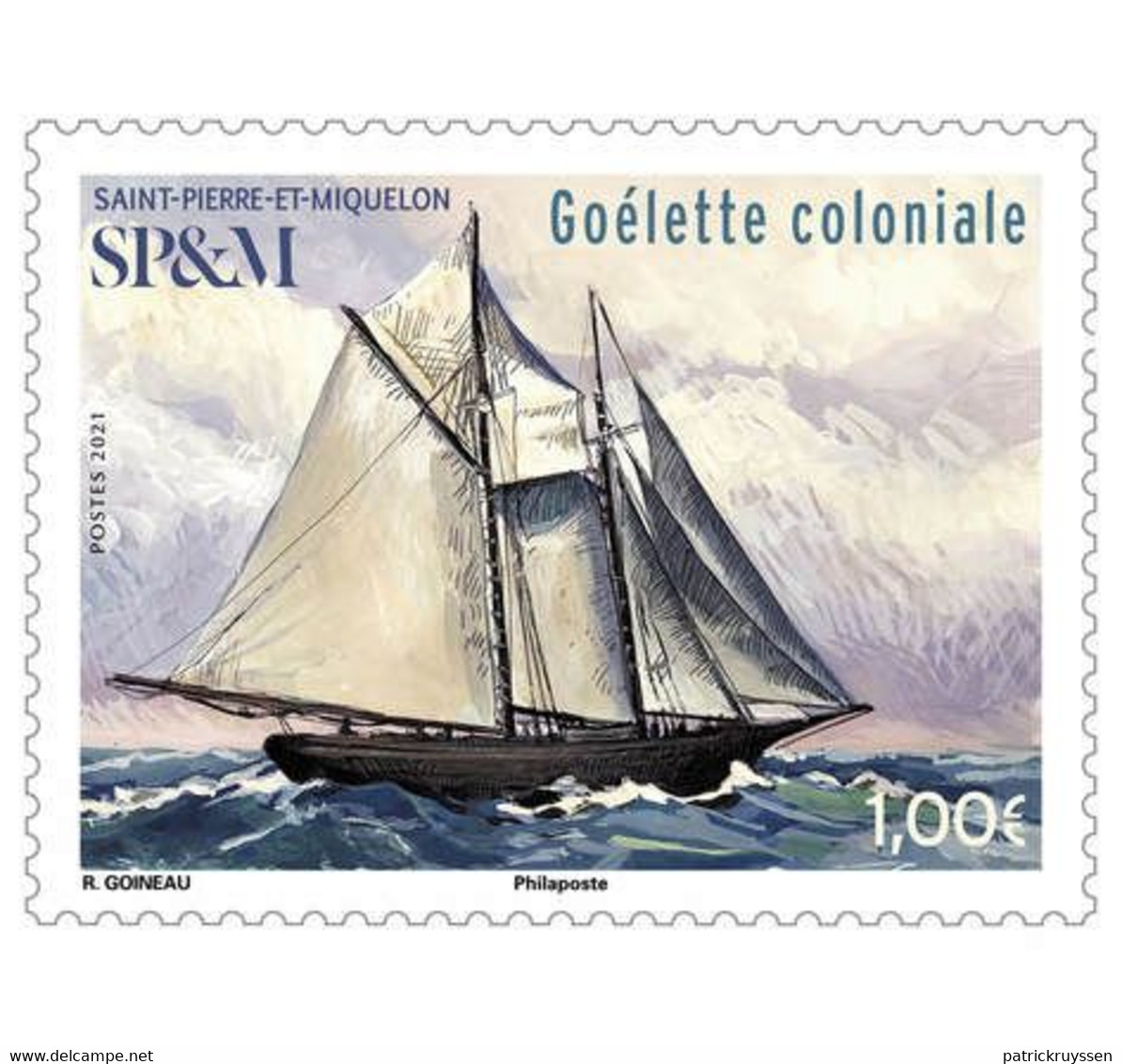 Pierre Miquelon 2021 SPM Boat Ship Colonial Schooner Goelette Coloniale Boot 1v - Unused Stamps