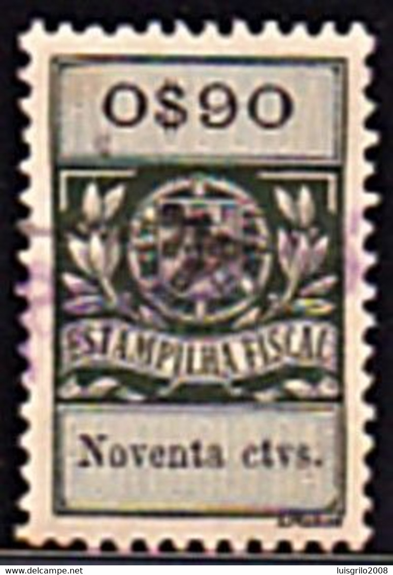 Fiscal/ Revenue, Portugal - Estampilha Fiscal -|- Série De 1929 - 0$90 - Gebraucht