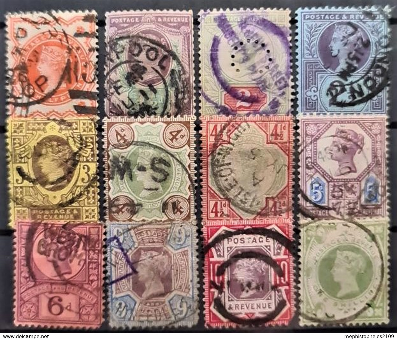 GREAT BRITAIN 1887-92 - Canceled - Sc# 111-122 - Gebraucht