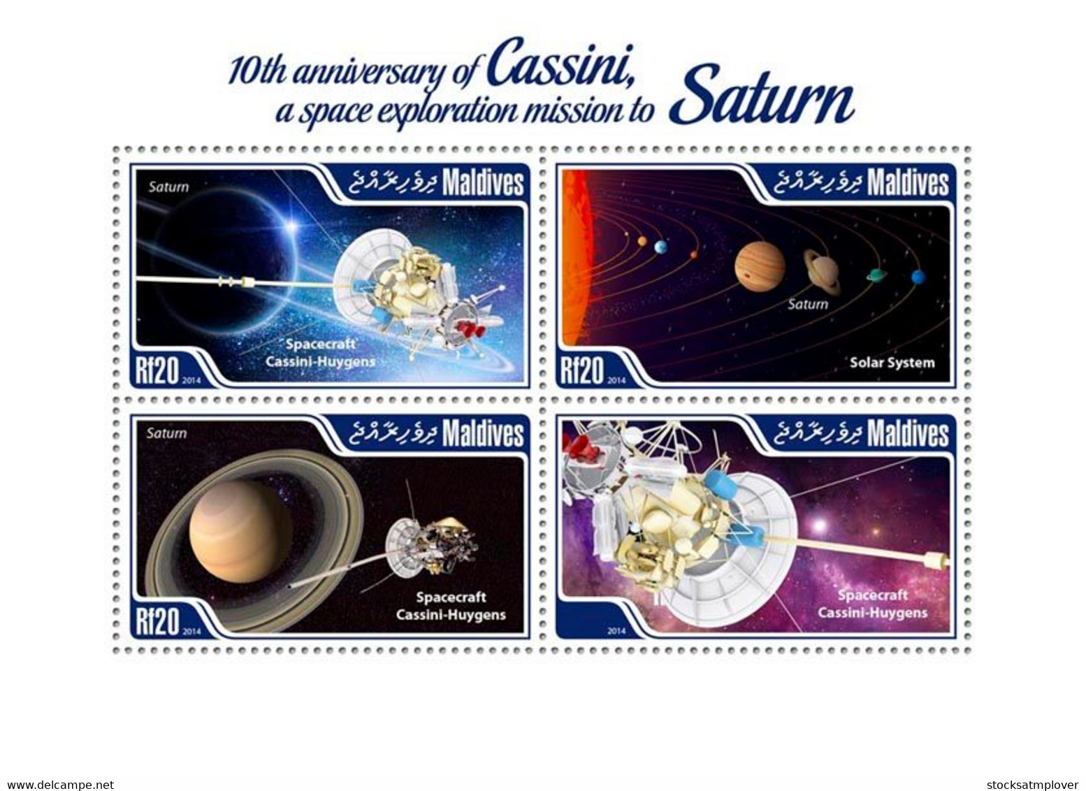 Maldives  2014 Cassini, A Space Exploration Mission To Saturn (Spacecraft Cassini-Huygens, Saturn) - Maldives (1965-...)