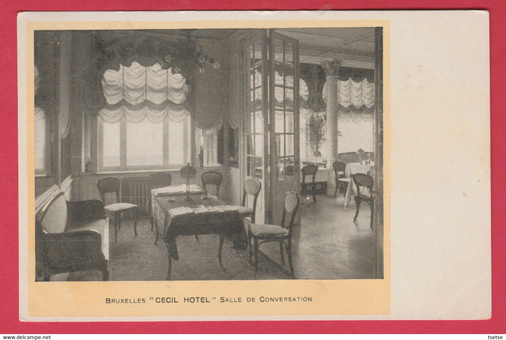 Bruxelles - " Cecil Hôtel " Salle De Convesation ( Voir Verso , Spécial ) - Cafés, Hôtels, Restaurants