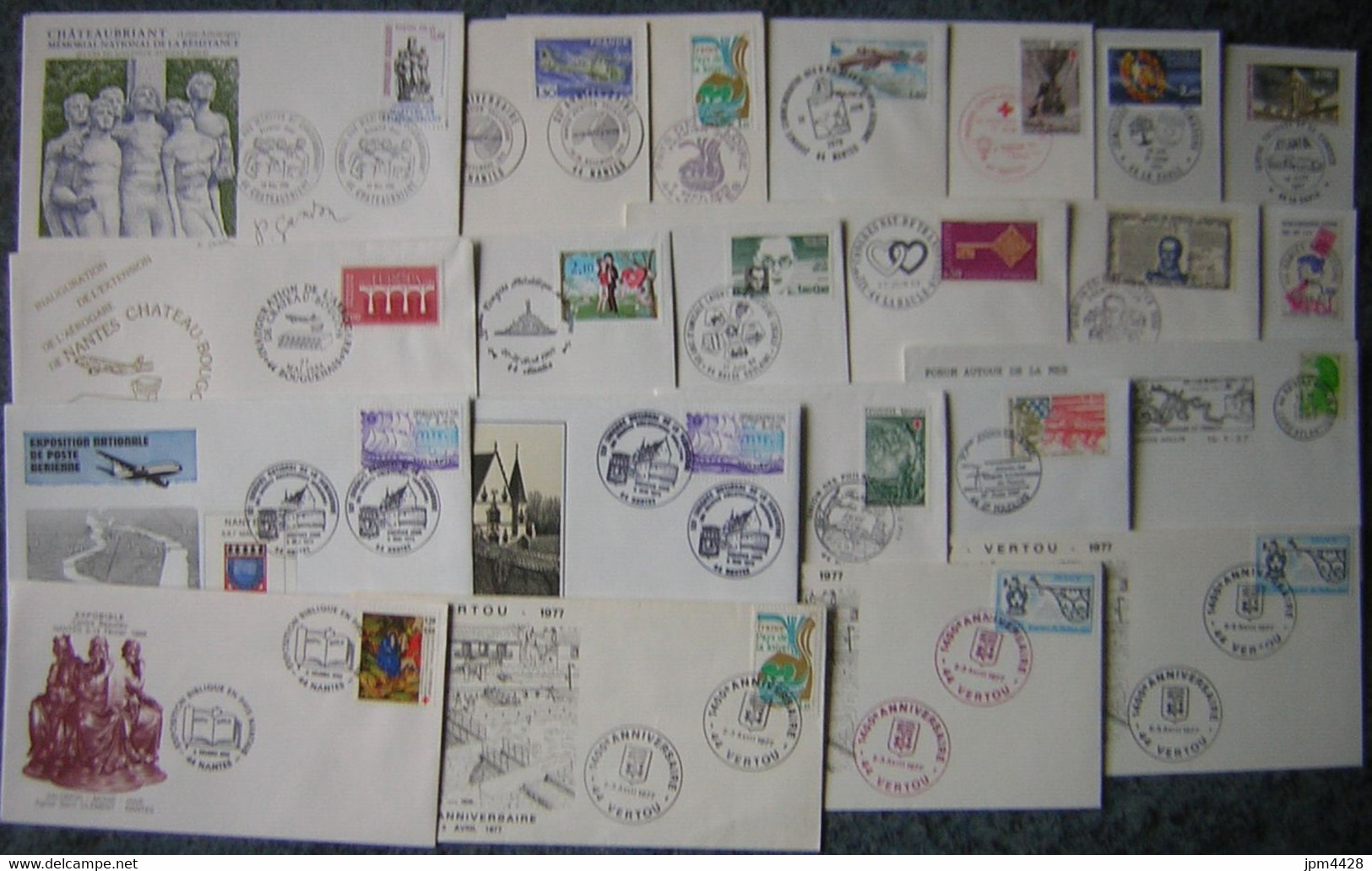 France 44 -  Marcophilie Lot De 48 Enveloppes Ou Cartes Oblitérations 1er Jour Ou Bureau Temporaire Illustré 1968-1999 - Bolli Commemorativi