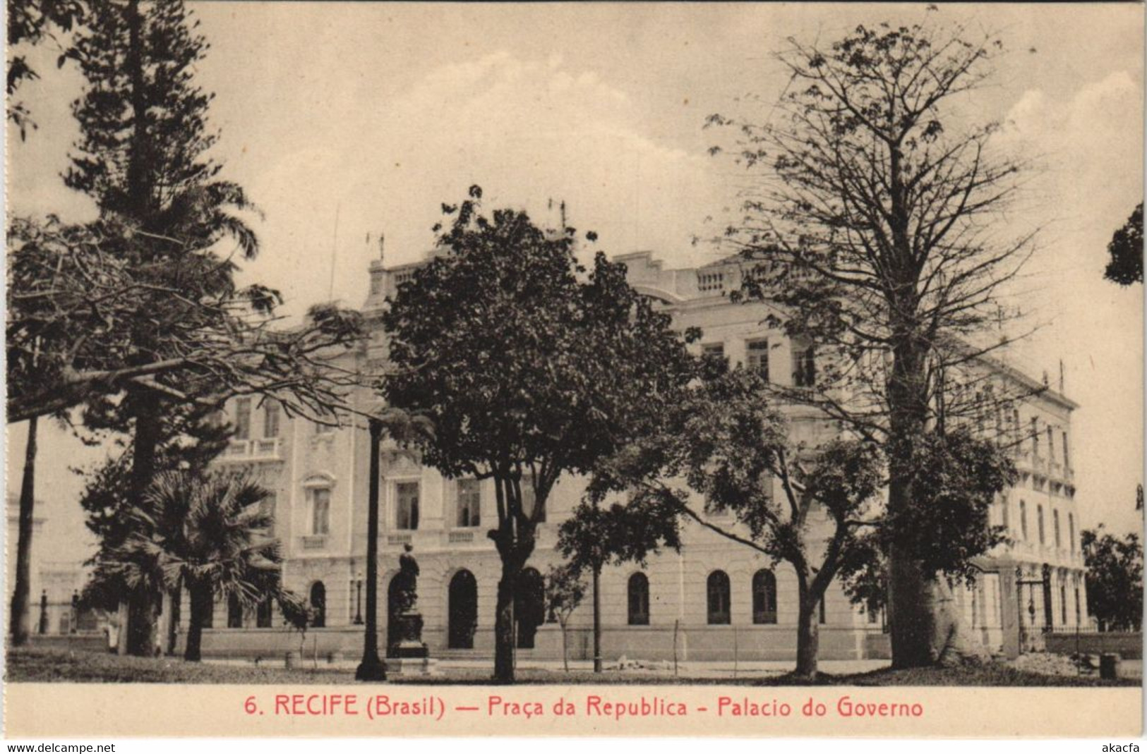CPA AK Recife Praca Da Republica - Palacio Do Governo BRAZIL (1085264) - Recife