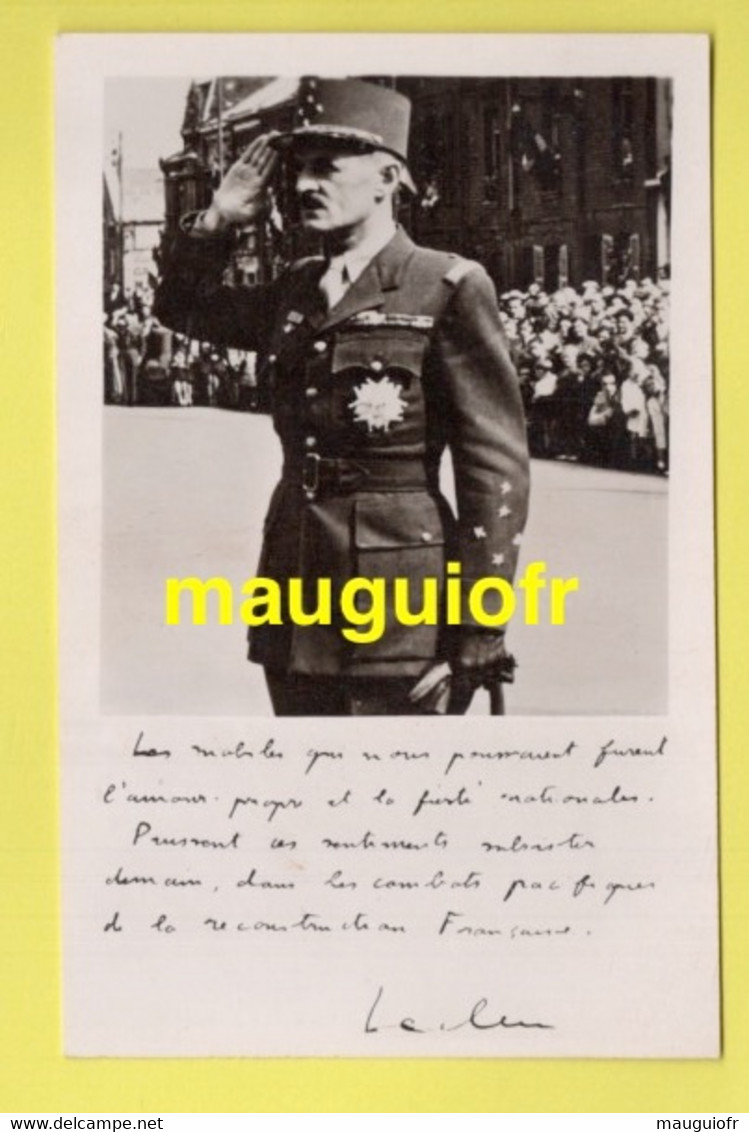 GUERRE 1939-45 / PORTRAIT ET ÉCRIT DU GENERAL LECLERC - Weltkrieg 1939-45