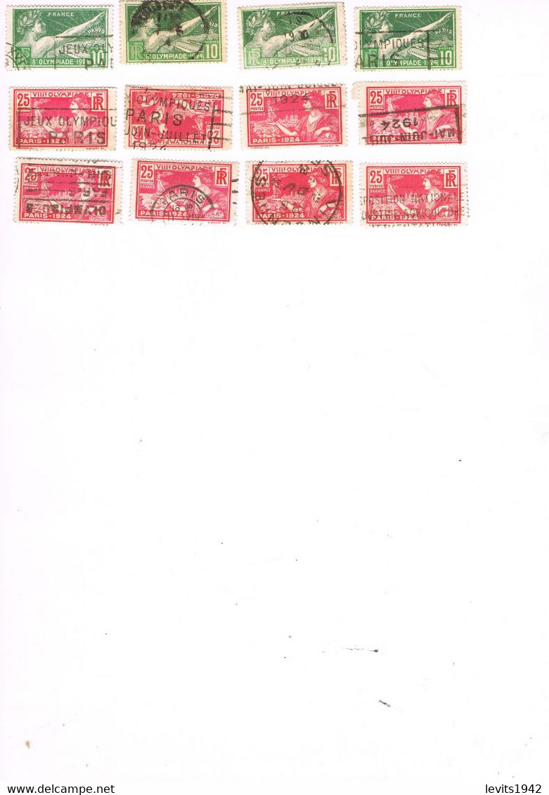 LOT DE 12 TIMBRES JEUX OLYMPIQUES 1924 OBLITERES - - Summer 1924: Paris