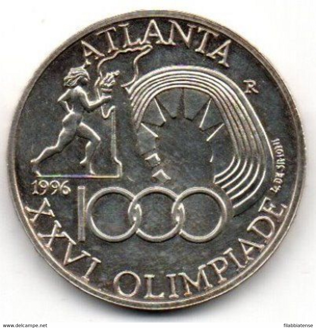 1996 - Italia 1.000 Lire Atlanta - Senza Confezione     ----- - Conmemorativas