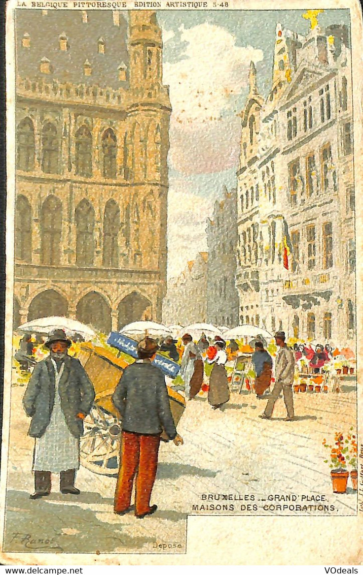 034 069 - CPA - Belgique - Bruxelles - Grand'Place - Illustrateur - Marktpleinen, Pleinen