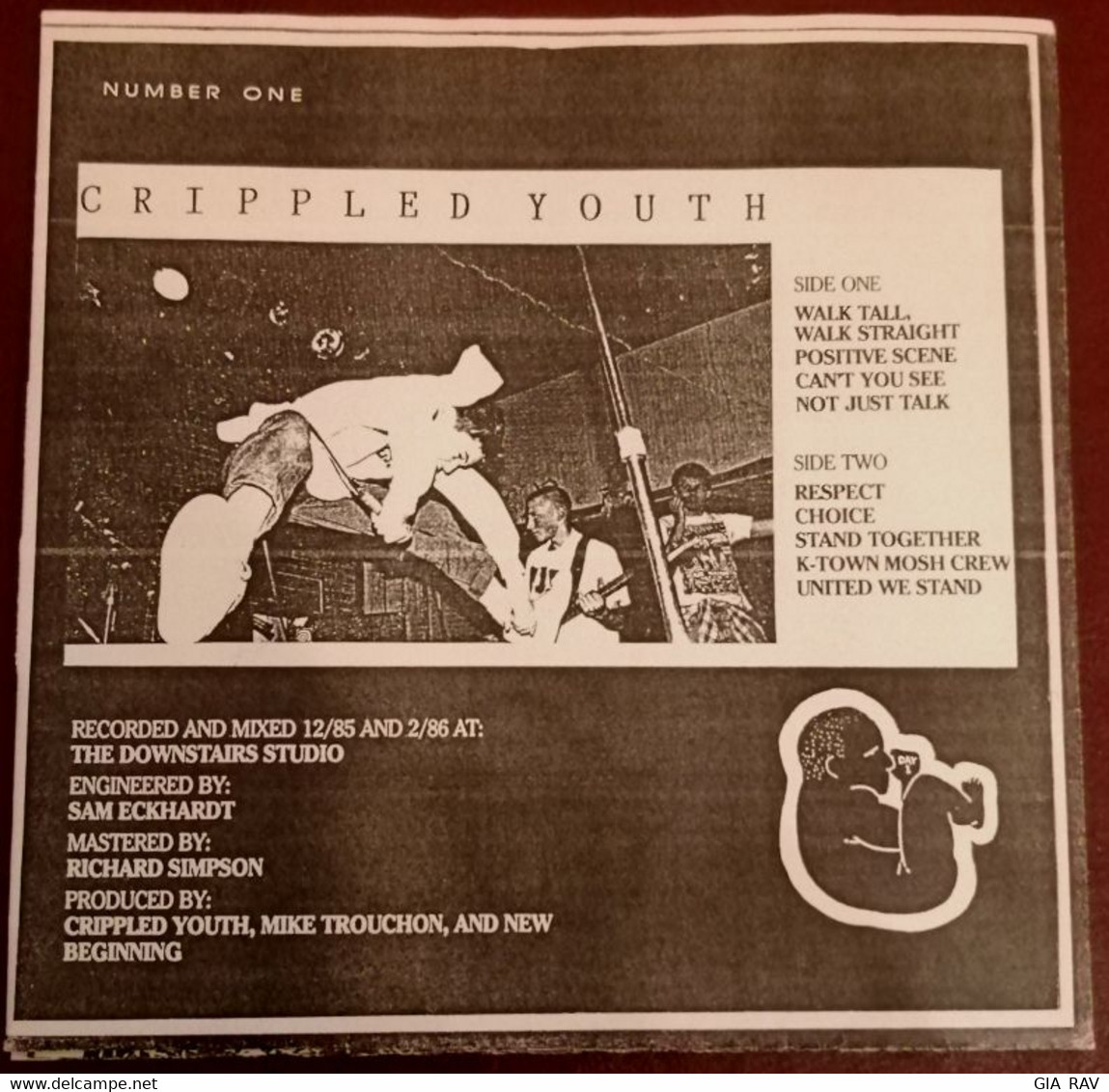 CRIPPLED YOUTH - JOIN THE FIGHT - VINYL 7" (1991) BOOTLEG - NUMBERED #674/800 - Punk