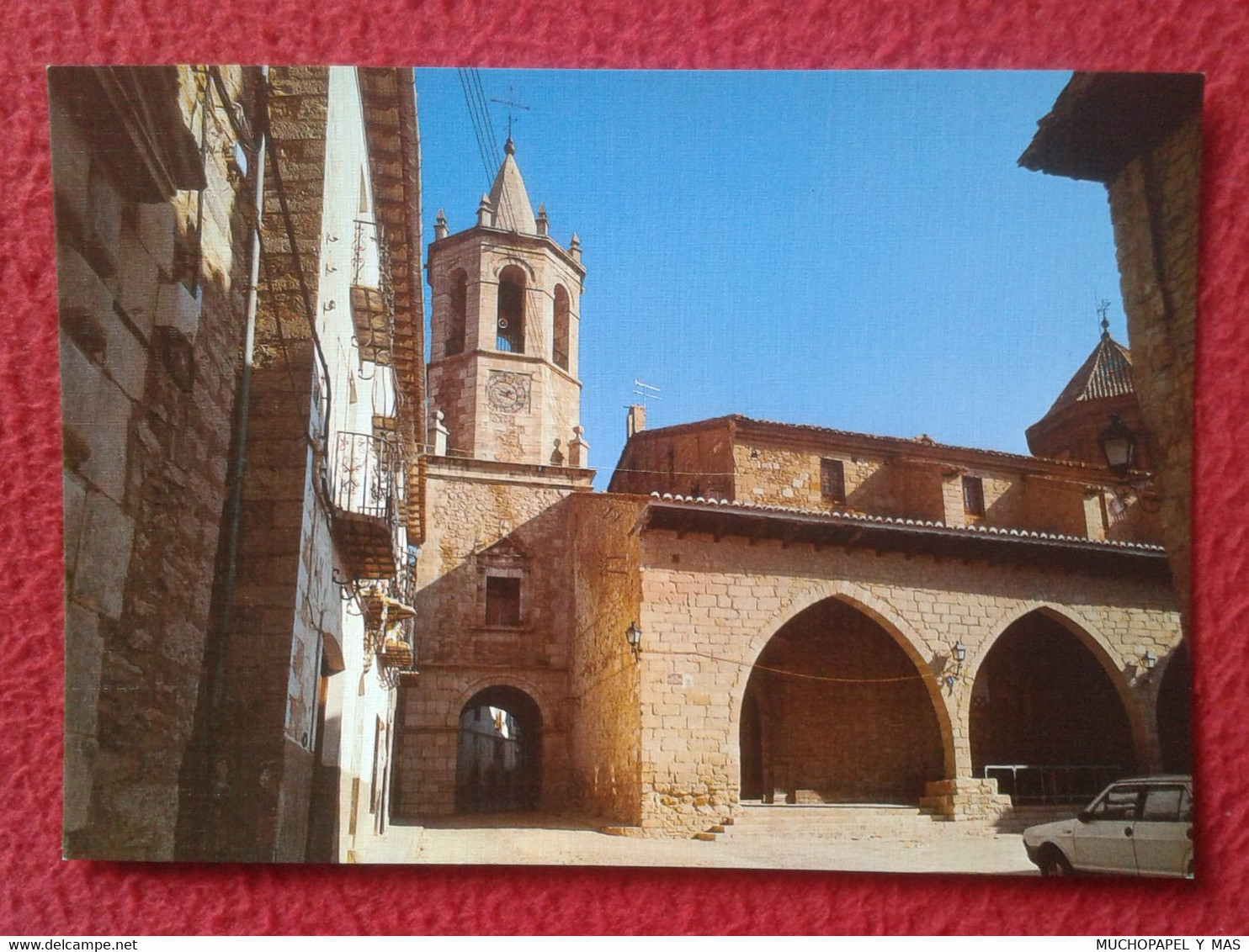 SPAIN ARAGÓN TARJETA POSTAL POST CARD KARTE CARTE POSTALE CANTAVIEJA TERUEL PLAZA CRISTO REY COCHE ESPAGNE ED. SICILIA.. - Teruel