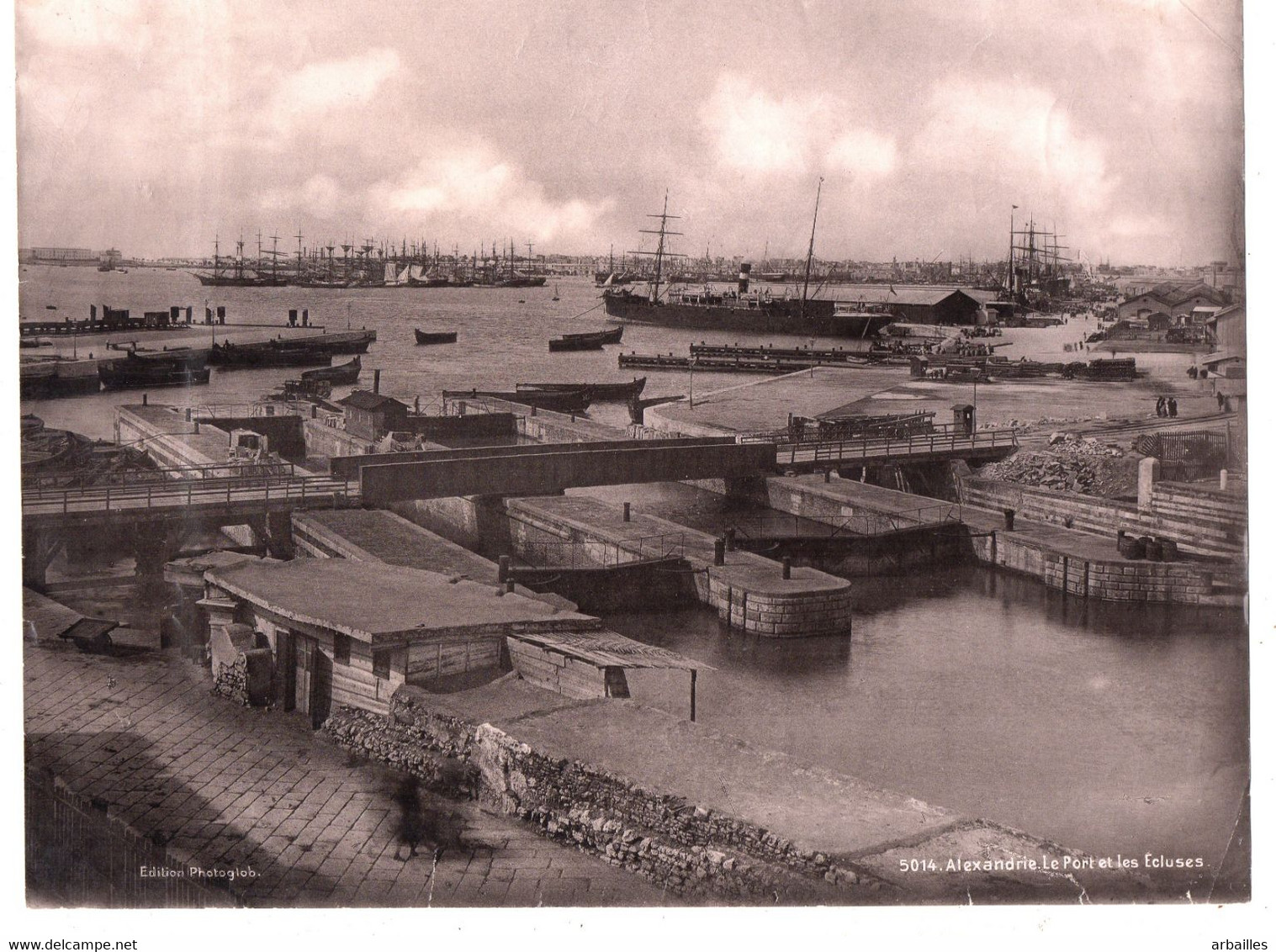 Alexandrie. Egypte. Le Port Et Les écluses. Belle Photo Originale .Edition Photoglob. RARE. - Schiffe