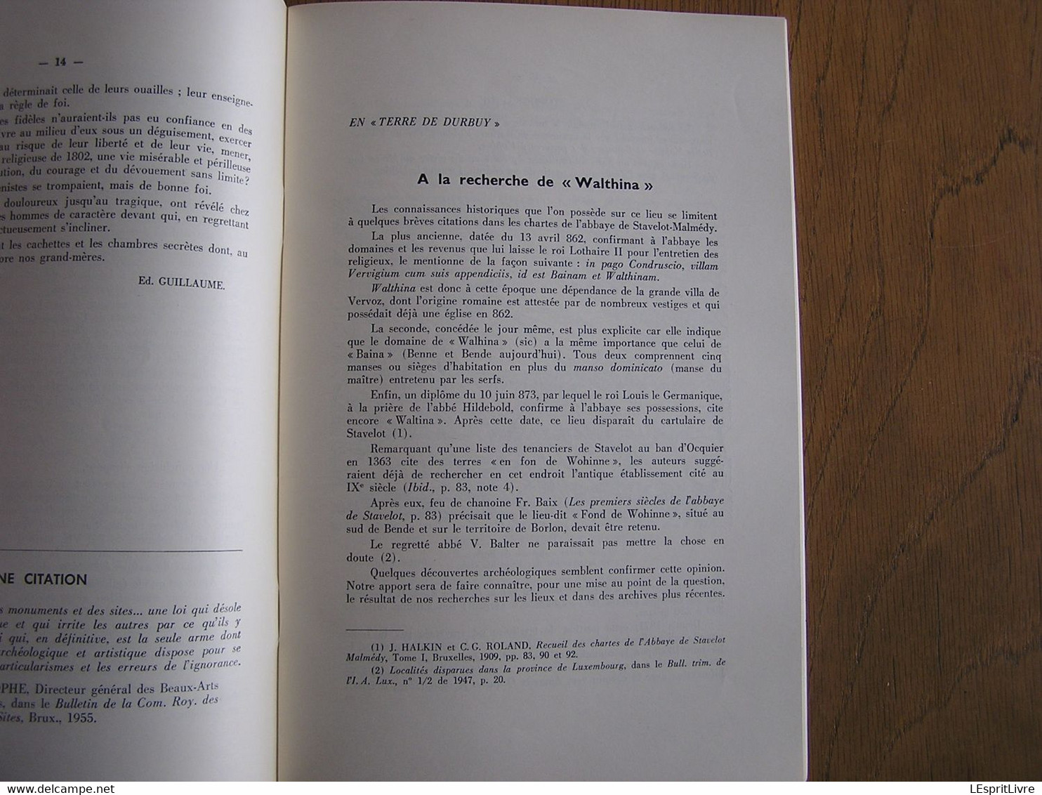 ARDENNE ET FAMENNE N° 1 Année 1959 Régionalisme Archéologie Folklore Clergé Occupation Française Durbuy Borlon Walthina - Belgique