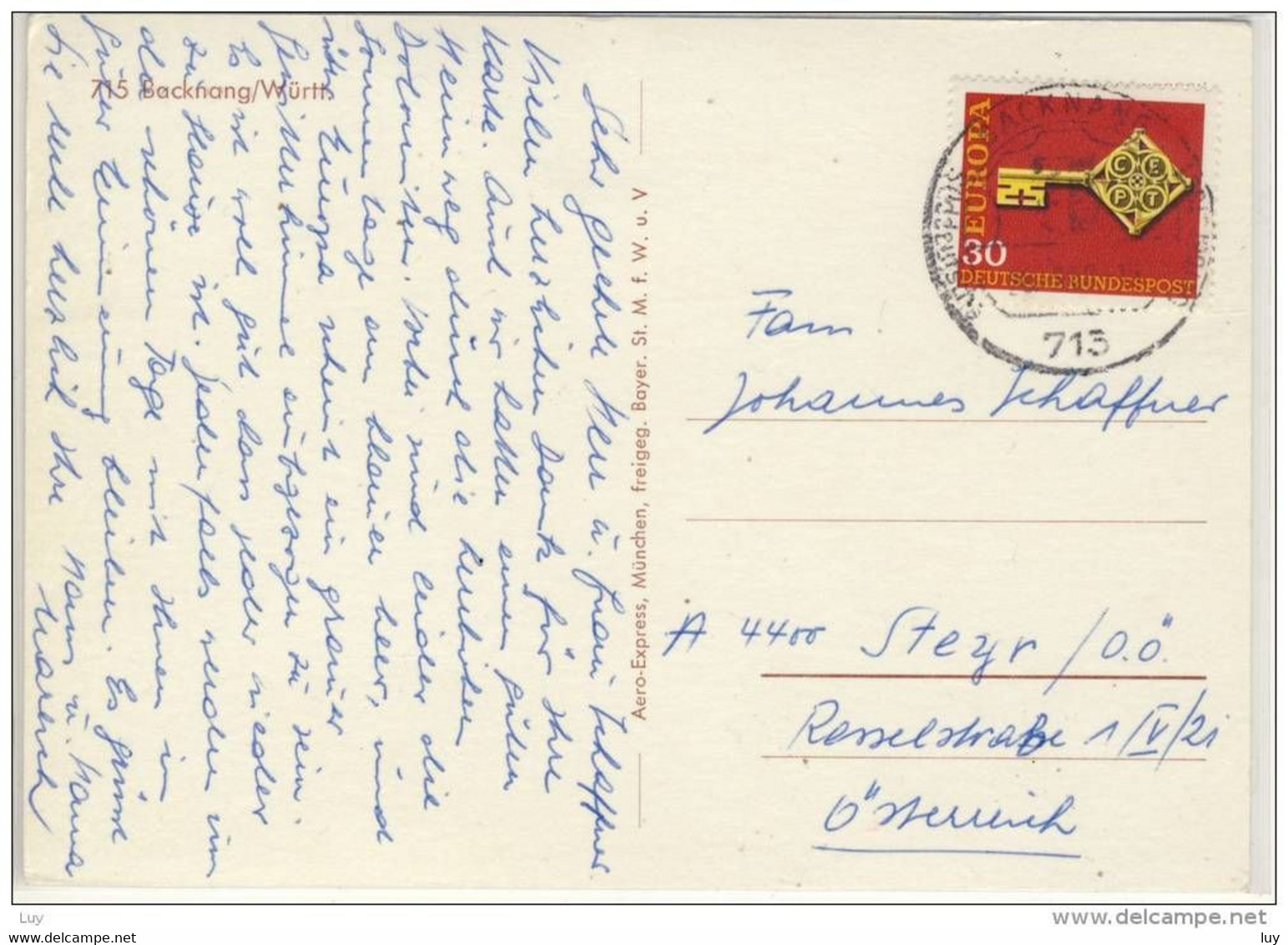 BACKNANG  , Luftbild , Panorama  - Nice Stamp,  EUROPA CEPT - Backnang