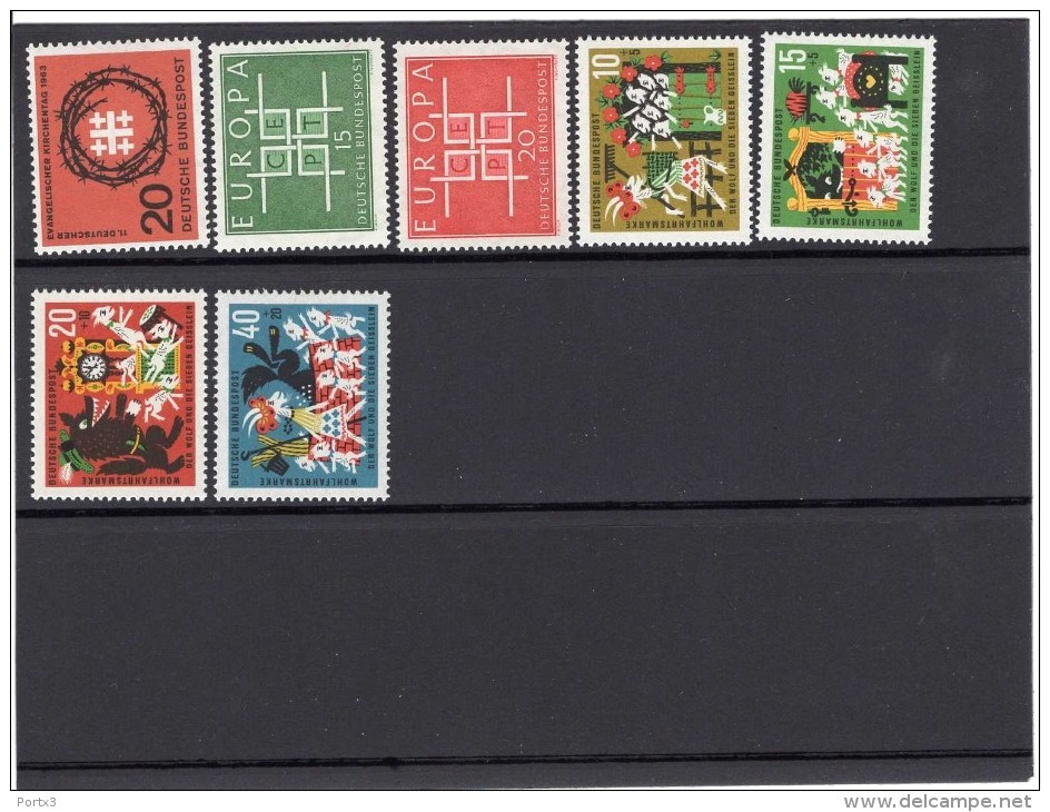 Bund Komplettes Jahr 1963 /  Year 1963 Nr. 390 - 411 MNH Postfrisch ** - Ungebraucht