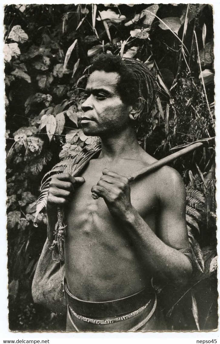 Papouasie.Océanie.Papou Guerrier Montagnard.photo Véritable.ethnique Et Cultures. - Oceanië