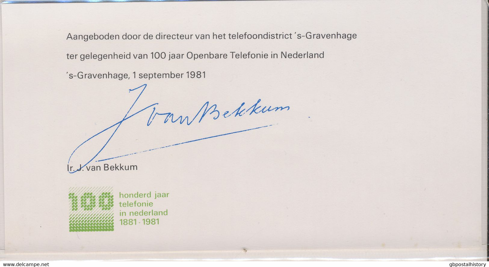 NETHERLANDS 1981, 100 Years P.T.T. So-called PTT-"Mapje" Extremely Rare LIMITED - Abarten Und Kuriositäten