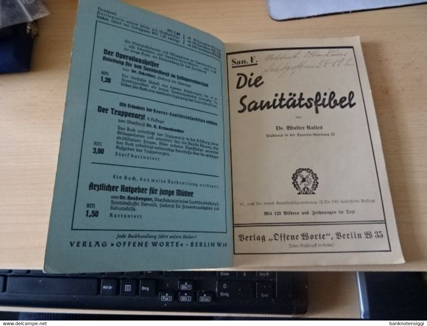 Die Sanitätsfibel Von 1939 - Militär & Polizei