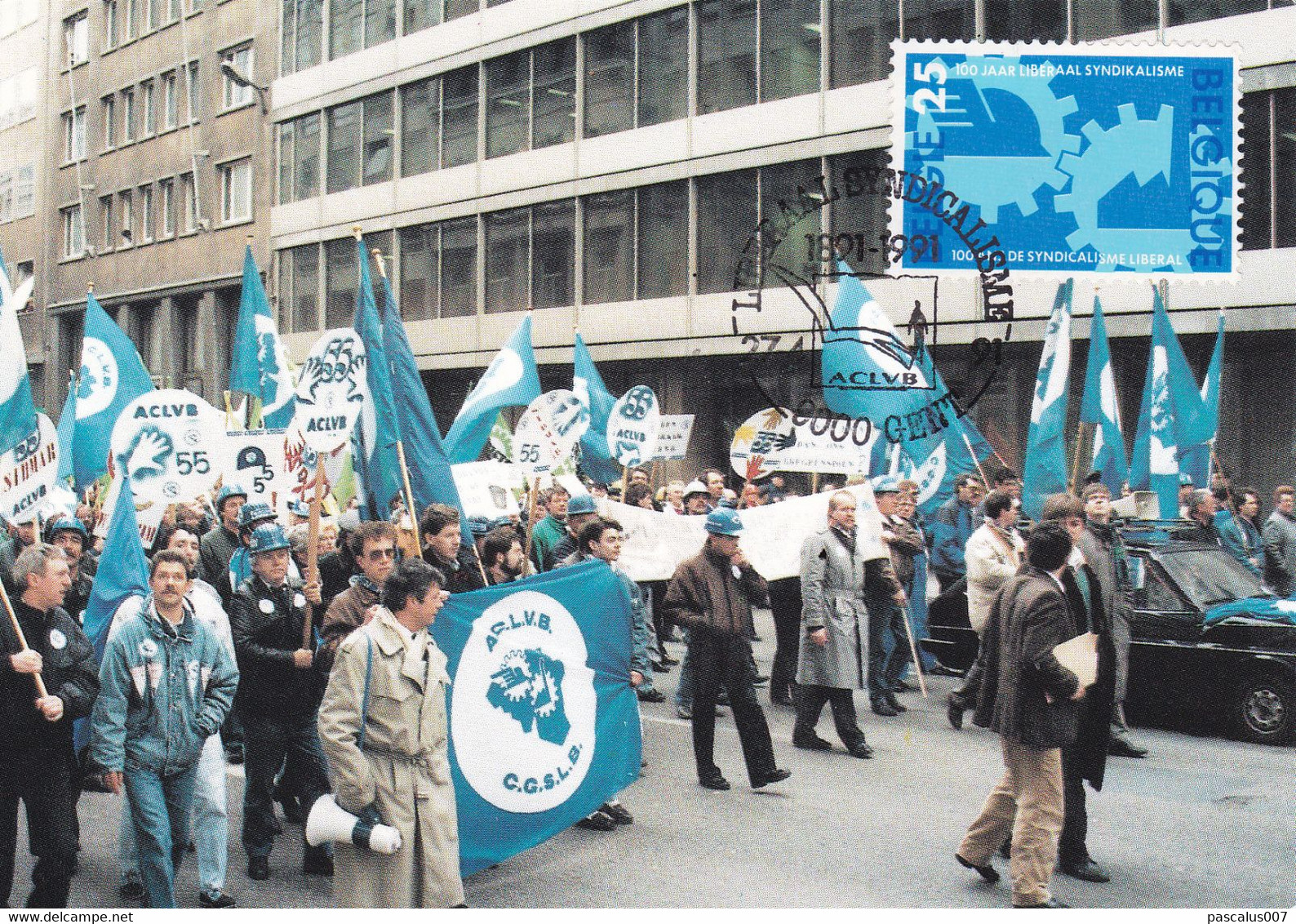 B01-320 2405 MK Max Belgique Syndicat CGSLB ACLVB Libéral 100 Ans 27-04-1991 9000 Gent - 1991-2000