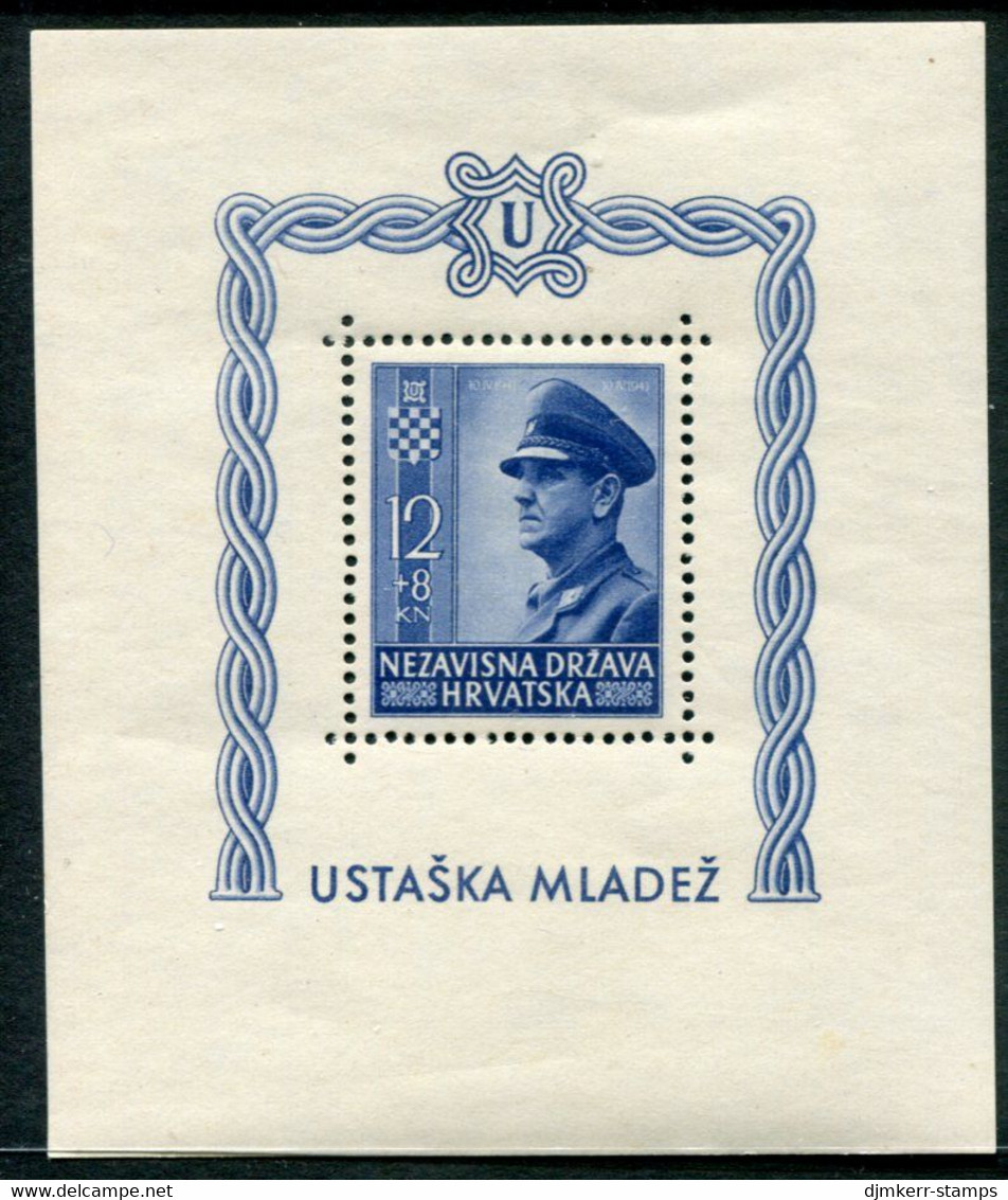 CROATIA 1943 2nd Anniversary Of Independence Perforated  Block MNH / **.  Michel Block 4A - Croatia