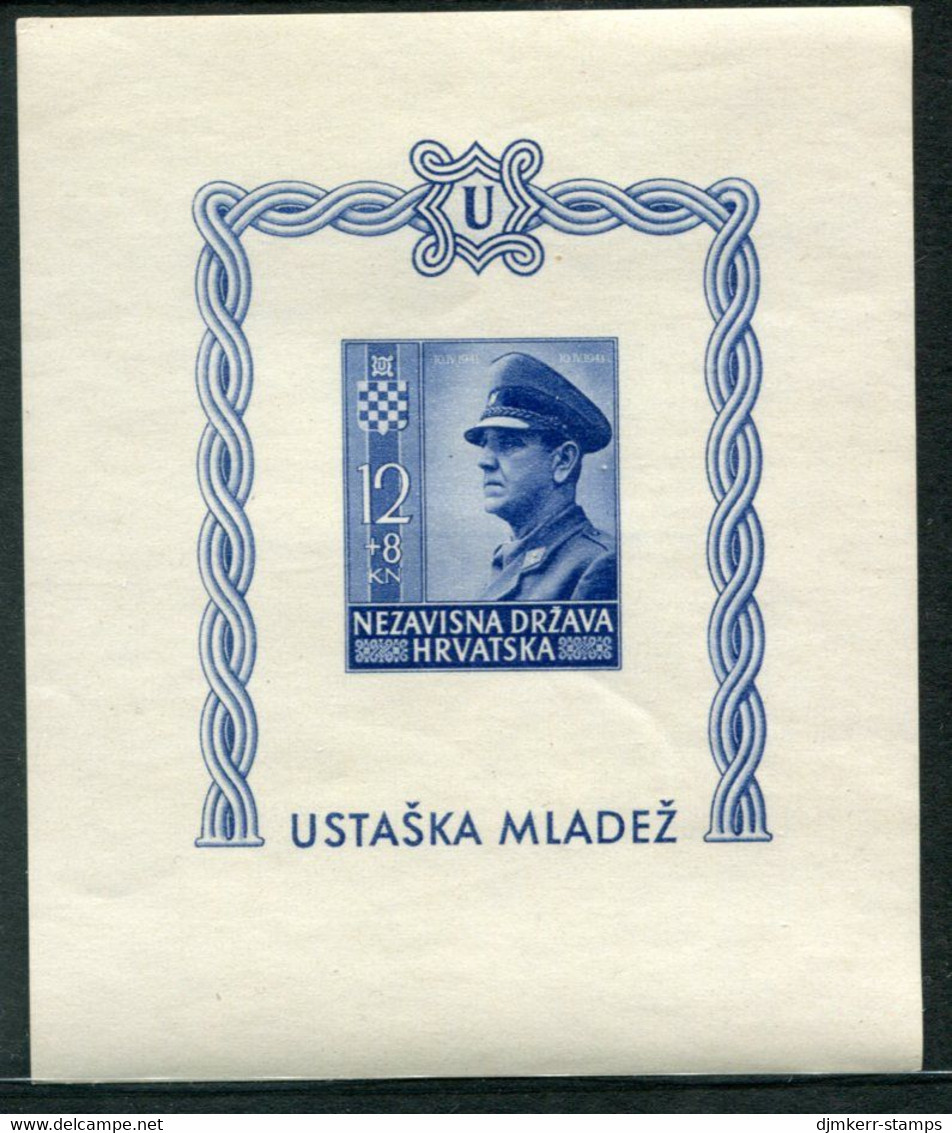 CROATIA 1943 2nd Anniversary Of Independence Imperforate  Block MNH / **.  Michel Block 4B - Croazia