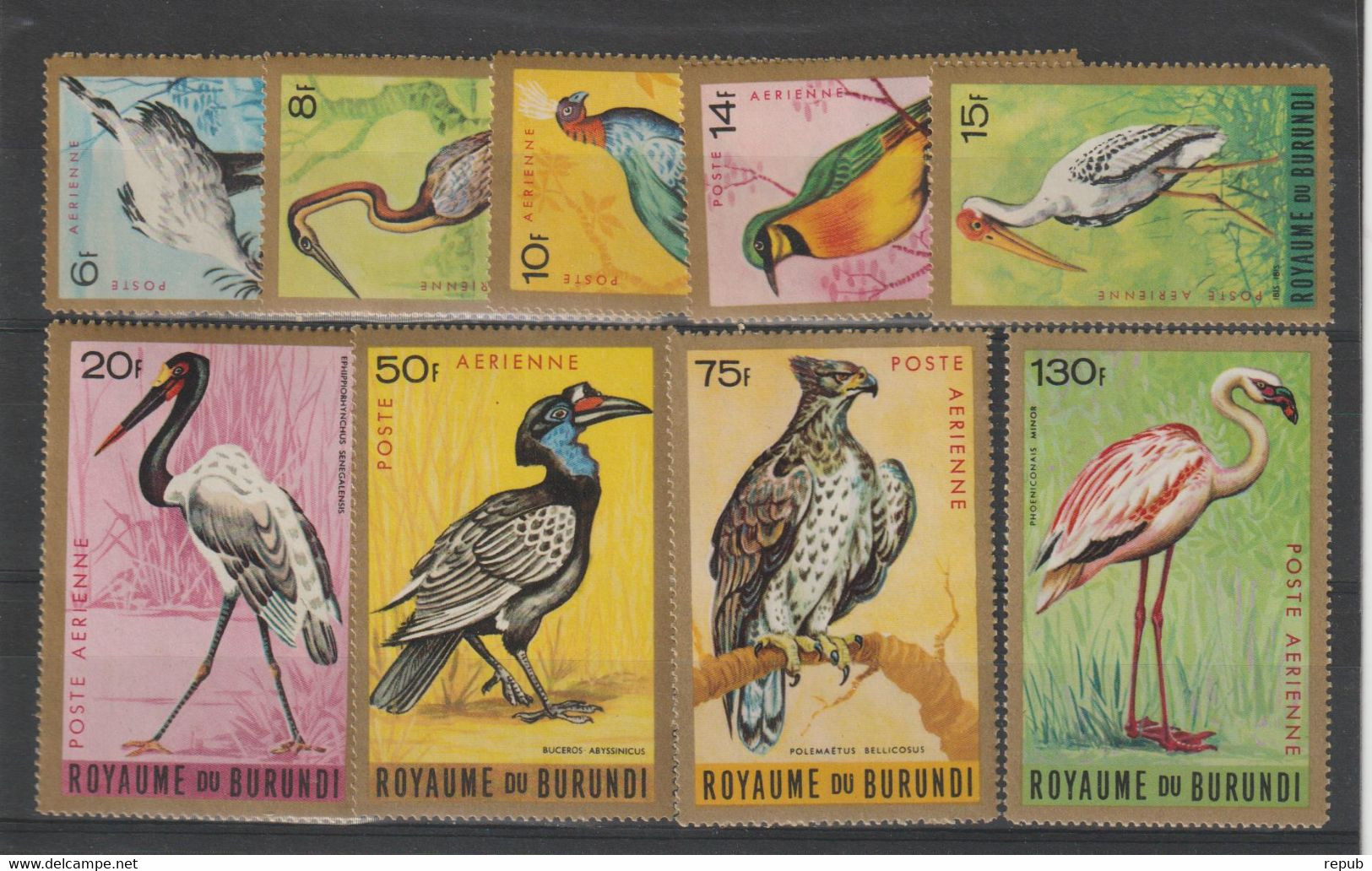 Burundi 1965 Oiseaux PA 8-16 9 Val * Charn. - Nuovi