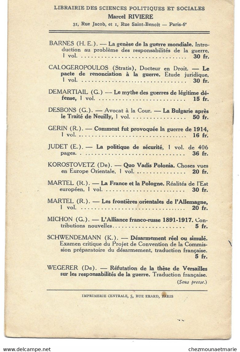 1932 MARIANNE RAUZE OU COMIGNAN DECEDEE A PERPIGNAN JOURNANLISTE FEMINISTE - MATERNITE ET PACIFISME - LIVRET DE 7 PAGES - Psicología/Filosofía