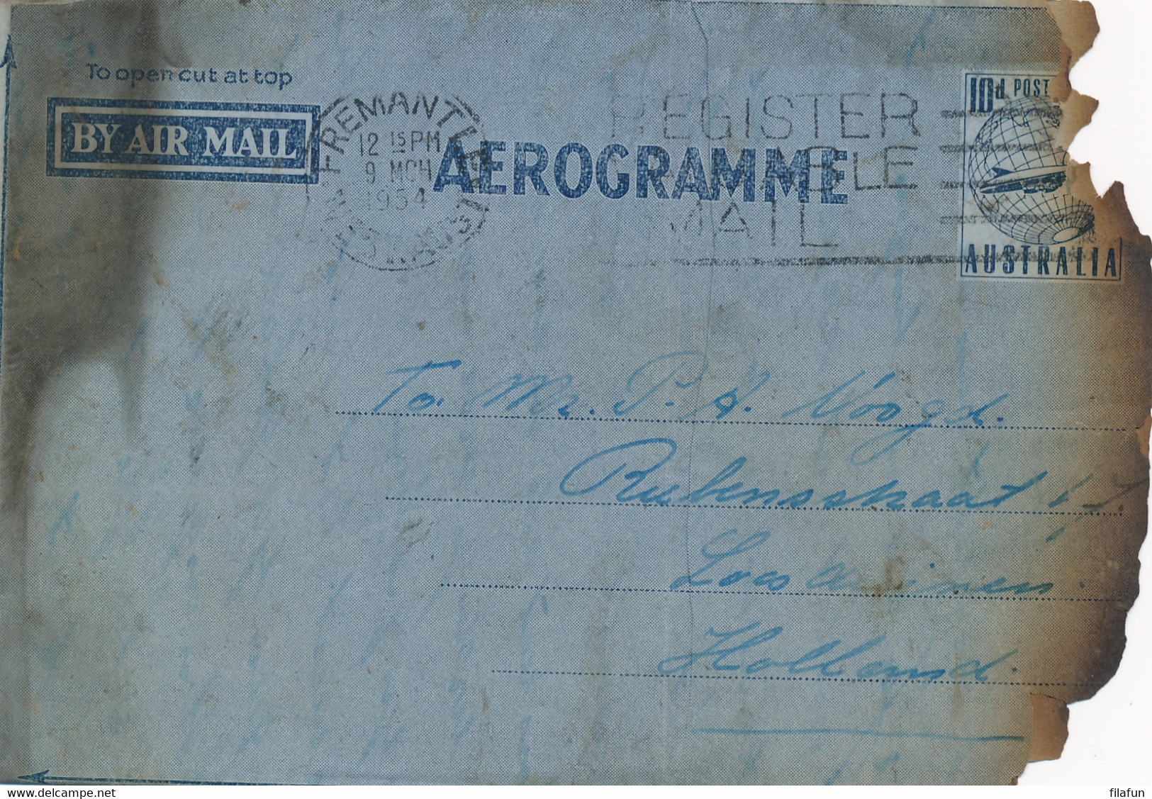 Australia - 1954 - Crashmail BOAC "Belfast" - SALVAGED MAIL AIRCRAFT CRASH SINGAPORE Etc Forwarded In Service Cover - Brieven En Documenten