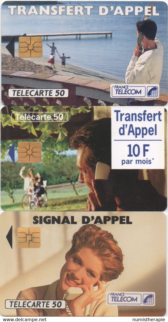 Lot De 3 Télécartes : Transfert D'Appel & Signal D'Appel 1992-1995 - Telefoni