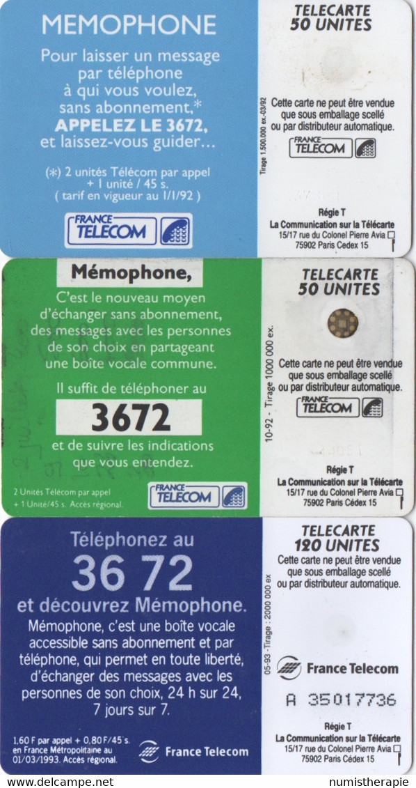 Mémophone 3672 : 1992-1993 - Téléphones