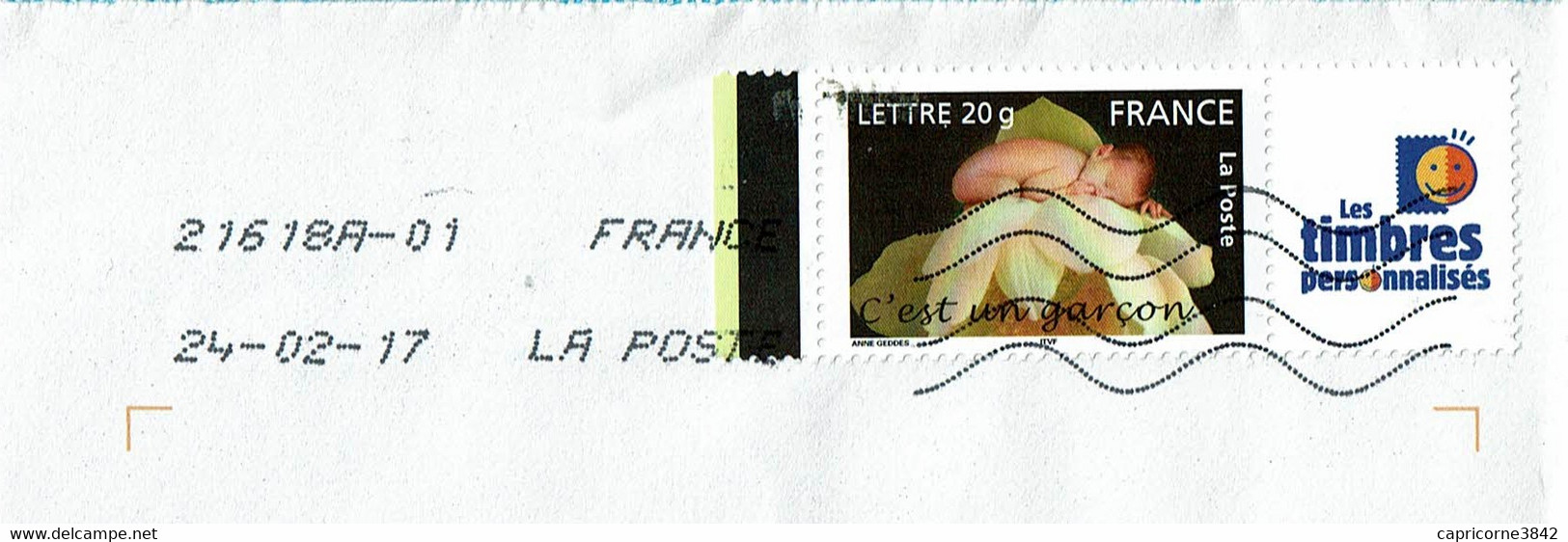 Timbre Personnalisé "C'EST UN GARCON" (tp N° 3805) Avec Logo "LES TIMBRES PERSONNALISES" - Andere & Zonder Classificatie