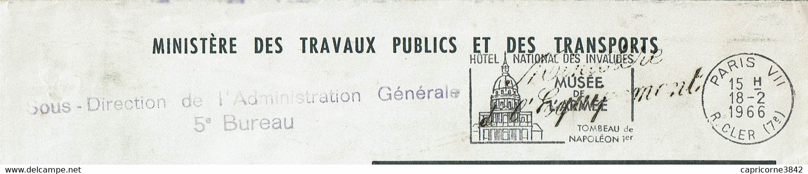 1966 - Lettre En Franchise - Cachet Manuel "MINISTERE DE L'EQUIPEMENT" - Frankobriefe