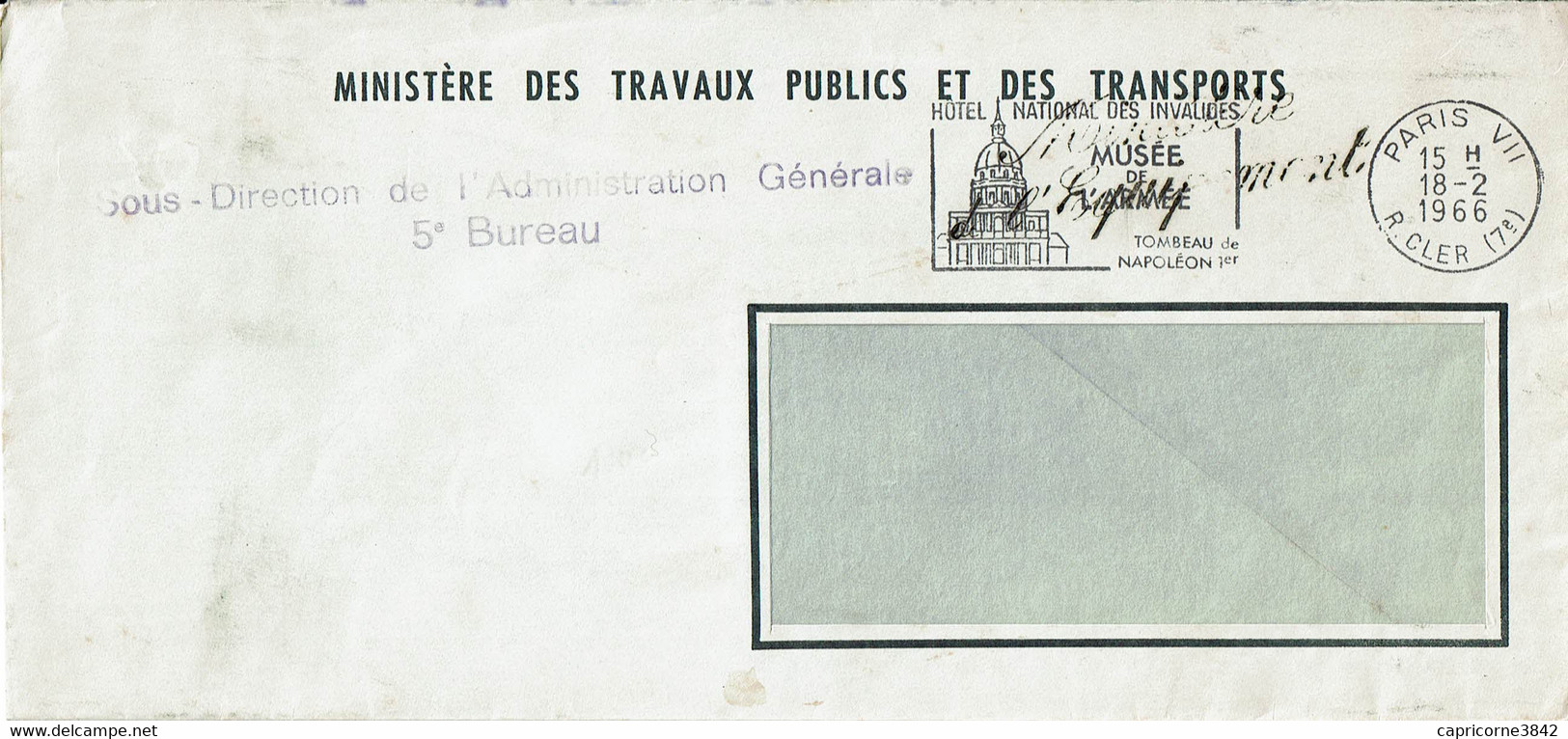 1966 - Lettre En Franchise - Cachet Manuel "MINISTERE DE L'EQUIPEMENT" - Frankobriefe