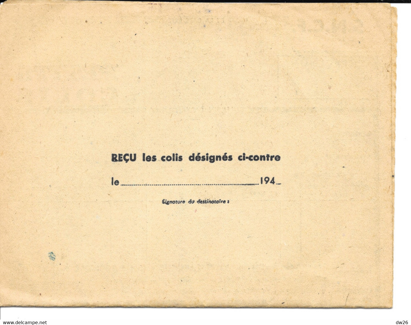 Bulletin (vierge) D'Expédition Pour Petits Colis S.N.C.F. Avec Récépissé Pour L'expéditeur (avec Carbone) Et Reçu - Verkehr & Transport