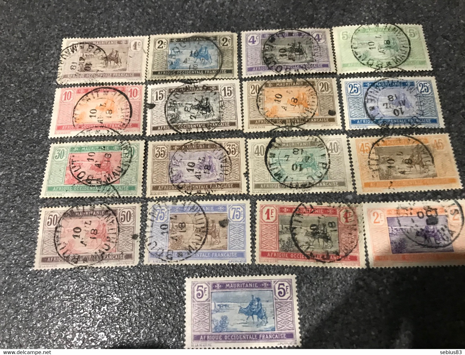 MAURITANIE:1913-19 Série Complete N°17 A 33 Oblitérations 10/4/18 - Used Stamps