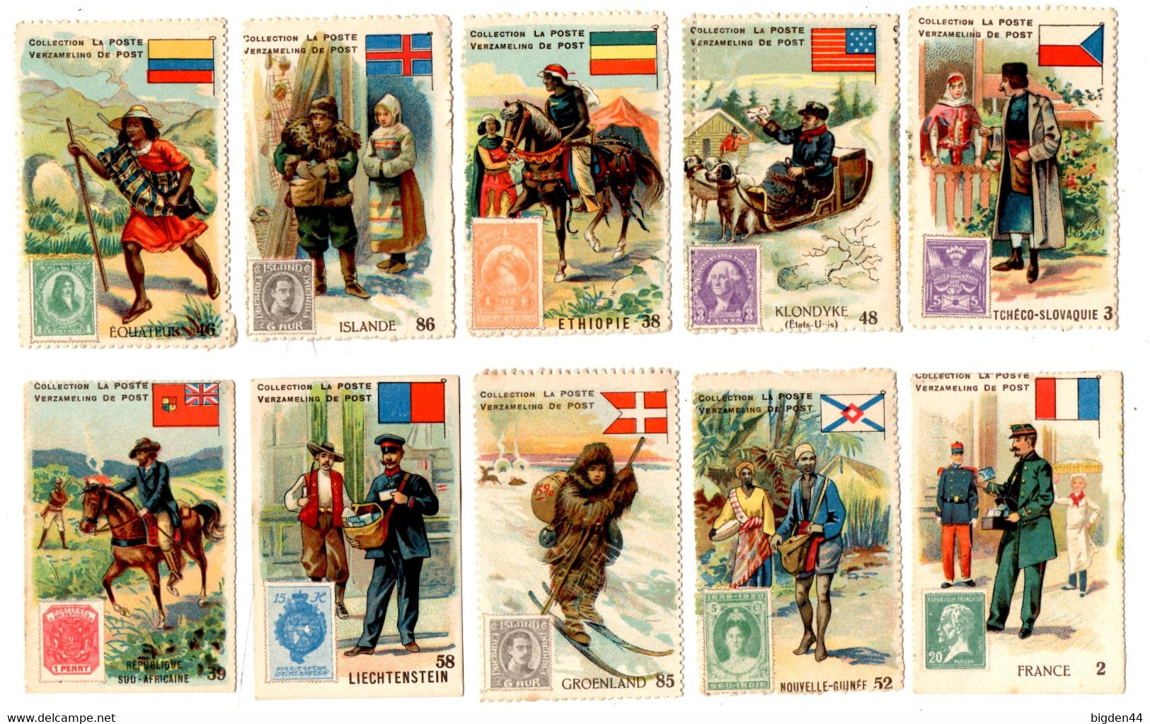 Lot 20 Images La Poste Collection Margarine OLMA Divers Pays Facteur Postman Timbre Stamp - Géographie