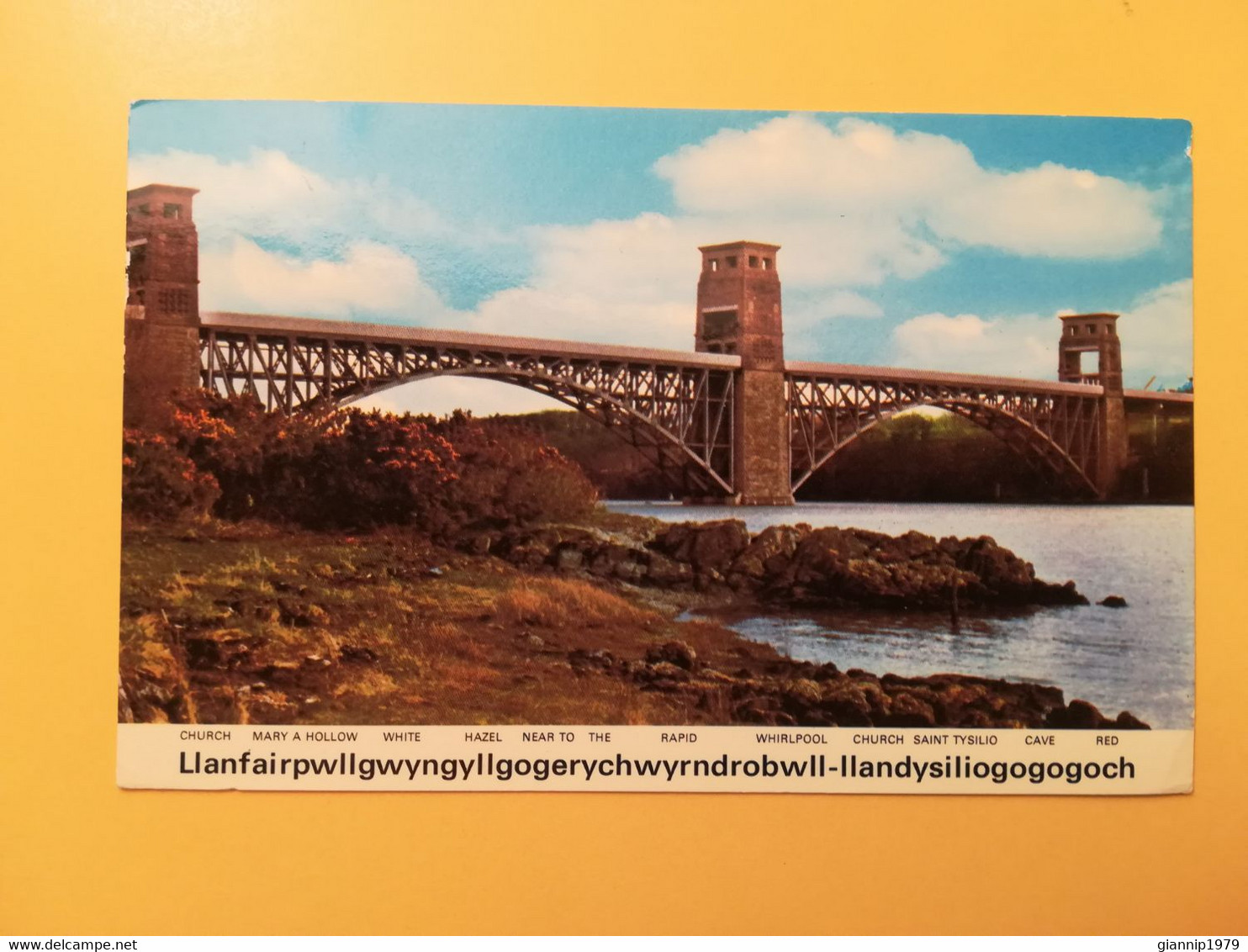 CARTOLINA POSTCARDS GRAN BRETAGNA GREAT BRITAIN 1978 GALLES ANGLESEY BRITANNIA BRIDGE BOLLO QUEEN ELIZABETH - Anglesey