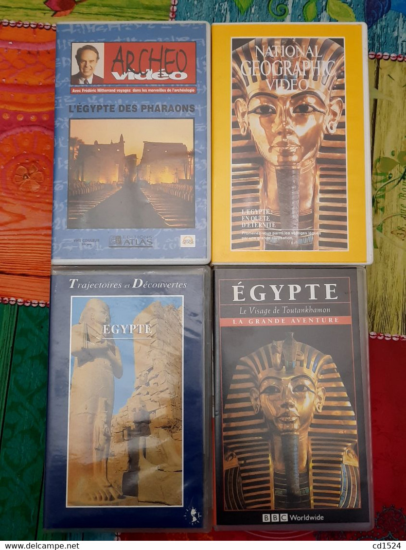 Lot De 4 K7 VHS Sur Le Thème De L'Egypte Des Pharaons Et Leurs Trésors - A Saisir !!! - Documentaires