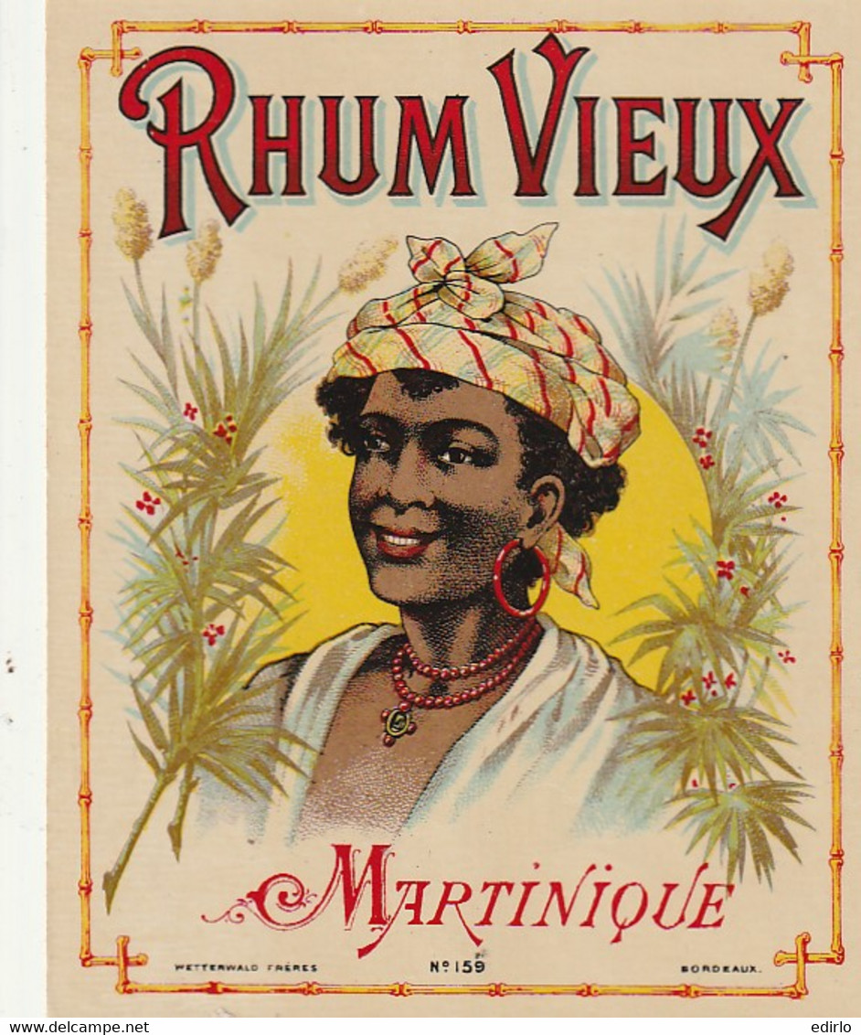 ***  ETIQUETTE RHUM ****  RHUM - Vieux De Martinique étiquette Parafinée - - Rhum