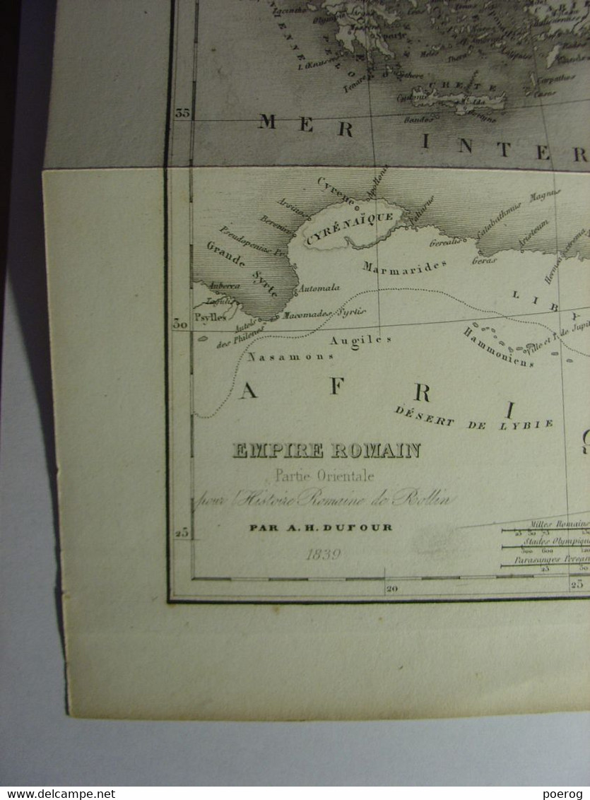 GRAVURE ANCIENNE De 1845 - CARTE EMPIRE ROMAIN PARTIE ORIENTALE - ATLAS DE ROLLIN Par AH DUFOUR 1839 - 26cm X 36cm - Geographical Maps