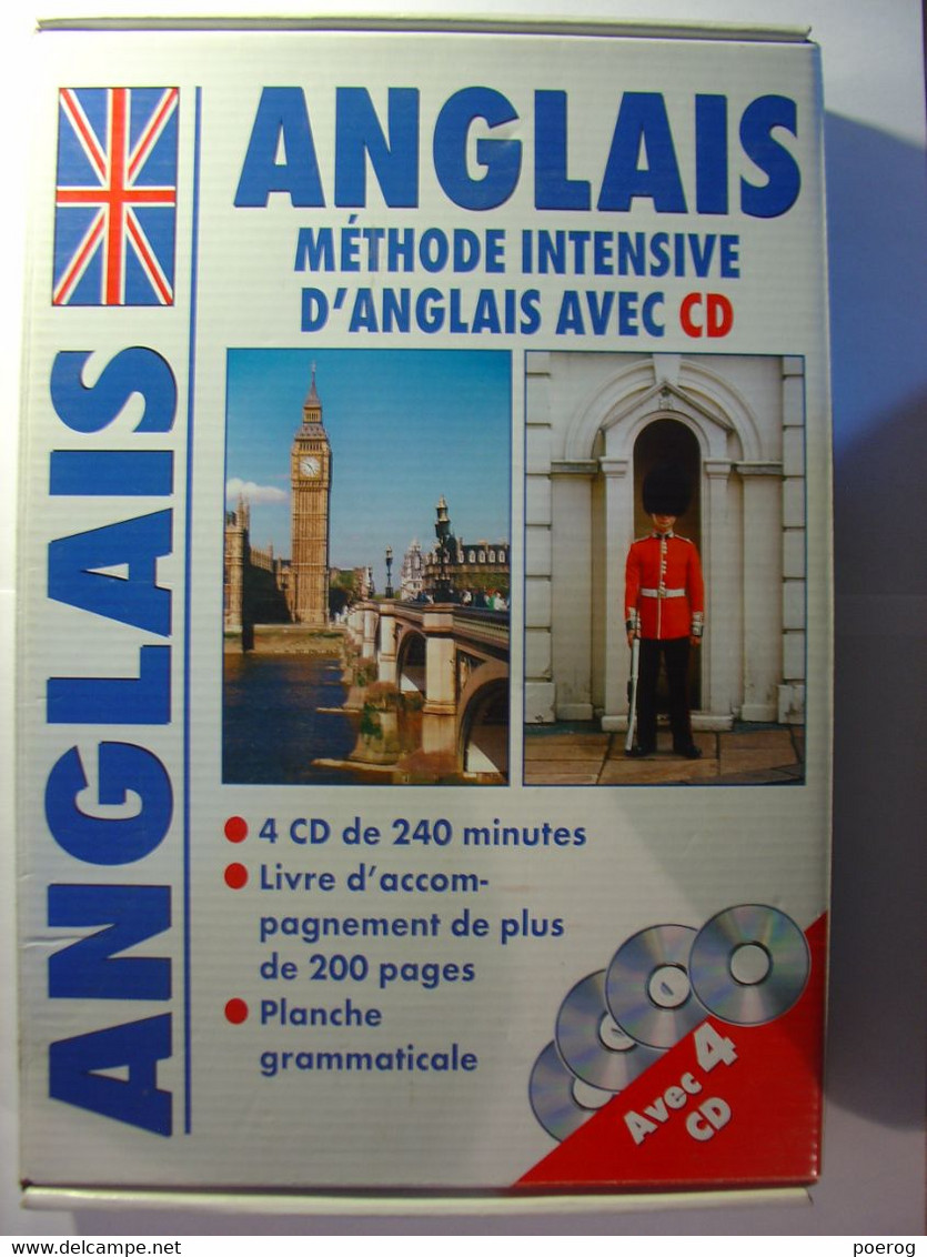 METHODE ANGLAIS - METHODE INTENSIVE D'ANGLAIS AVEC CD - 4 CD + LIVRET - COMPLET TBE - Audio-Video