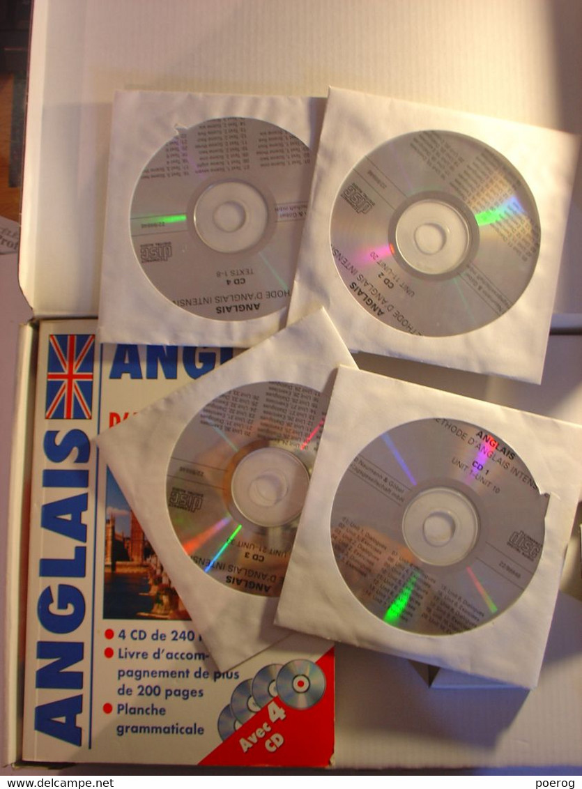 METHODE ANGLAIS - METHODE INTENSIVE D'ANGLAIS AVEC CD - 4 CD + LIVRET - COMPLET TBE - Audio-Video