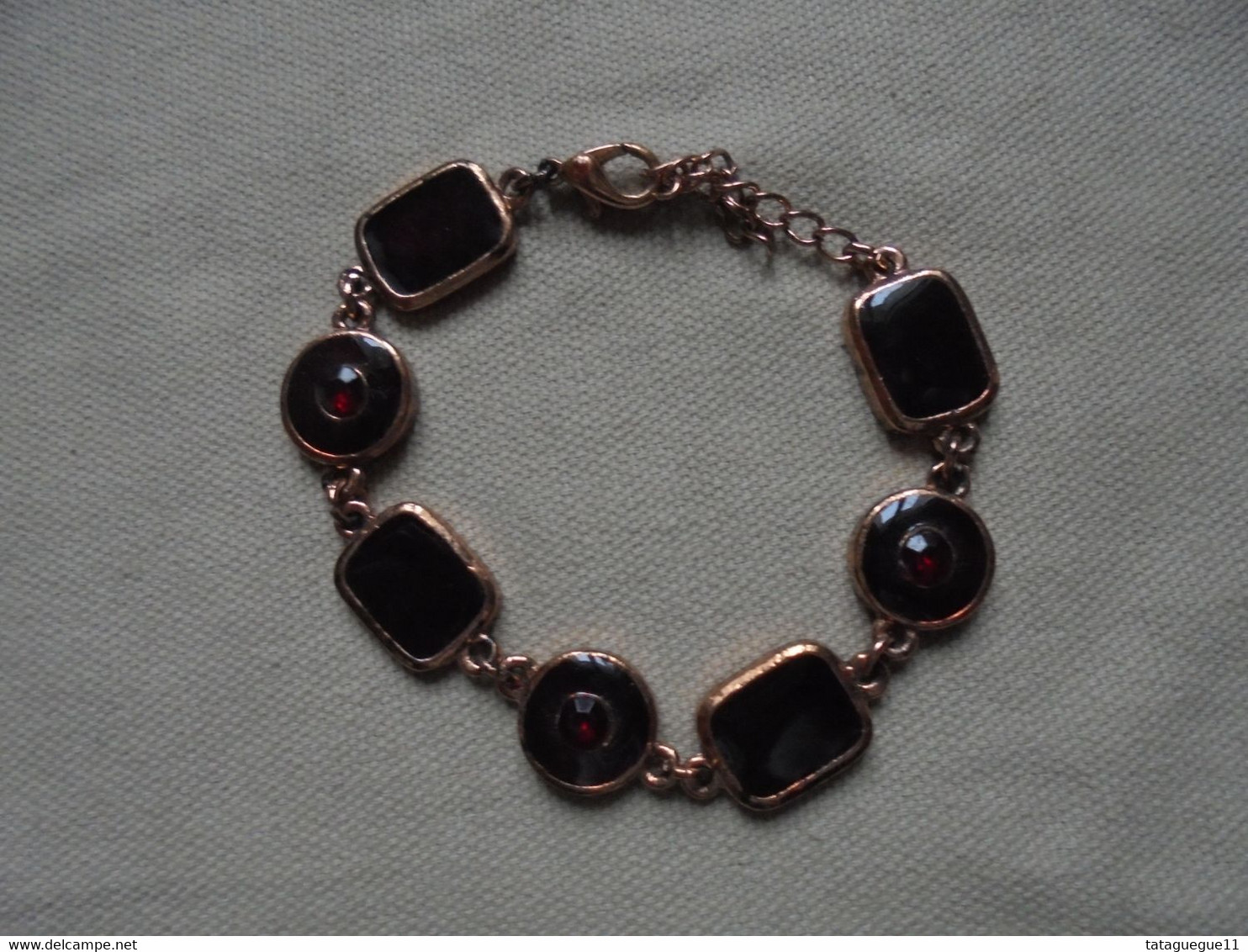 Vintage - Bijou Fantaisie - Bracelet Rouge Noir - Pulseras