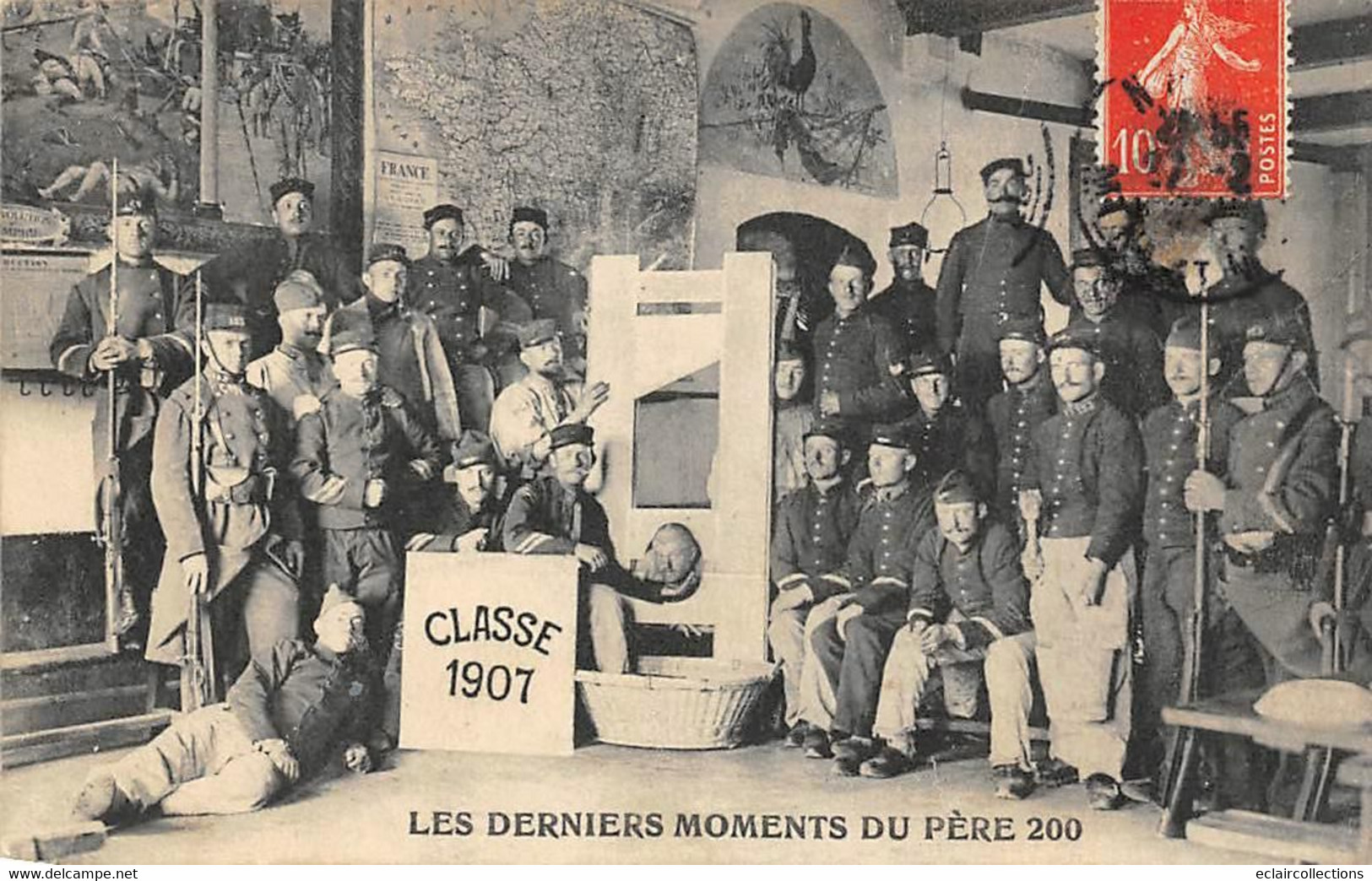 Militaria.  Scène De Caserne.    Classe 1907. Les Derniers Moments Du Père  200   (voir Scan) - Kazerne